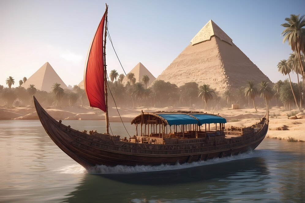 the Pyramids of Giza in Egypt